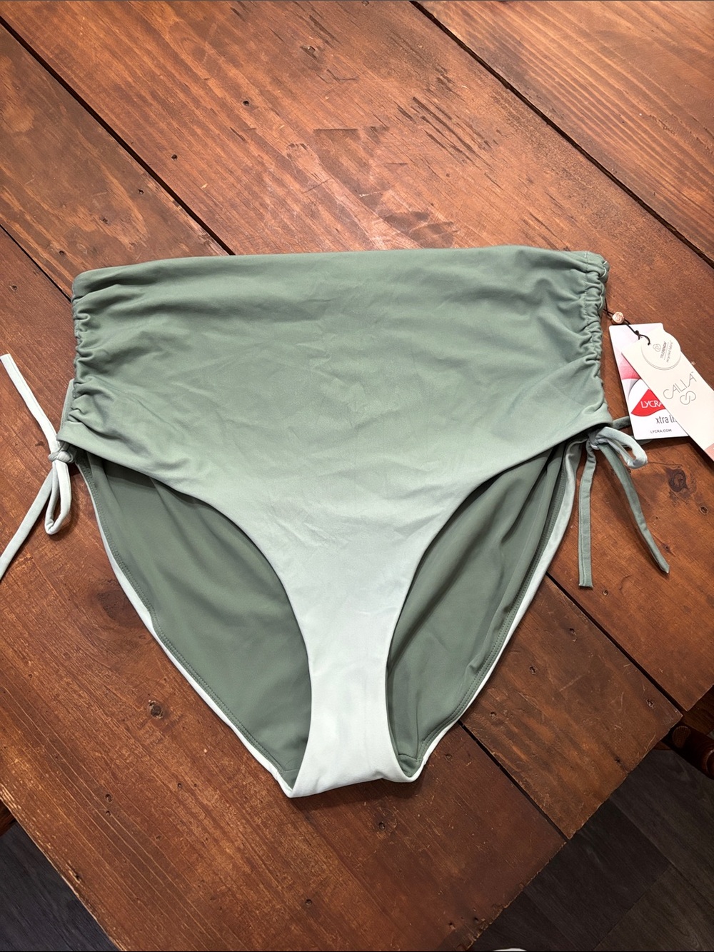 Mint and Agave Leaf Ombre high rise bathing suit bottoms NWT XL by Calia